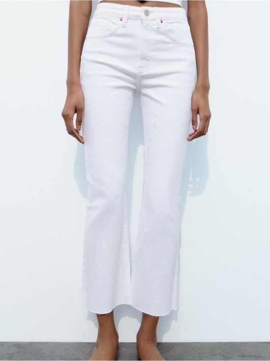 Zara Denim - Zara White High-Rise Straight Jeans